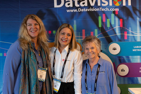 Sherry Marek (Datavision), Jill Dassen (Hospitality Net) & Bonnie Shetters Wise (Datavision) at HITEC Europe 2019